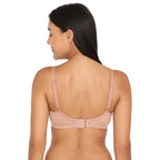Zivame Womens Synthetic Padded Wire Free Seamless Bra Beige