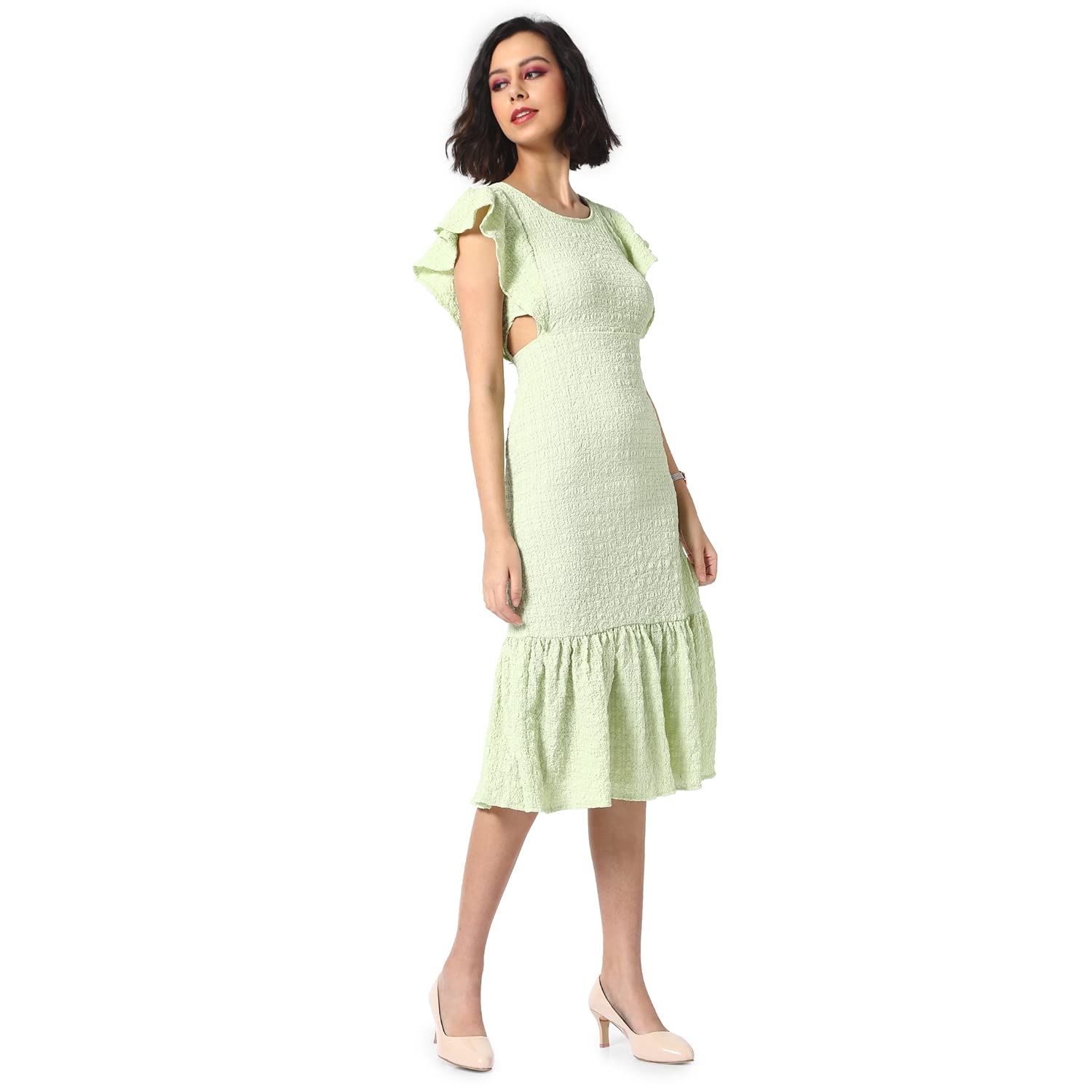Campus Sutra Women Solid Stylish Mint Colour Casual Dresses(Susu22_Cswssdr5104_Xl)