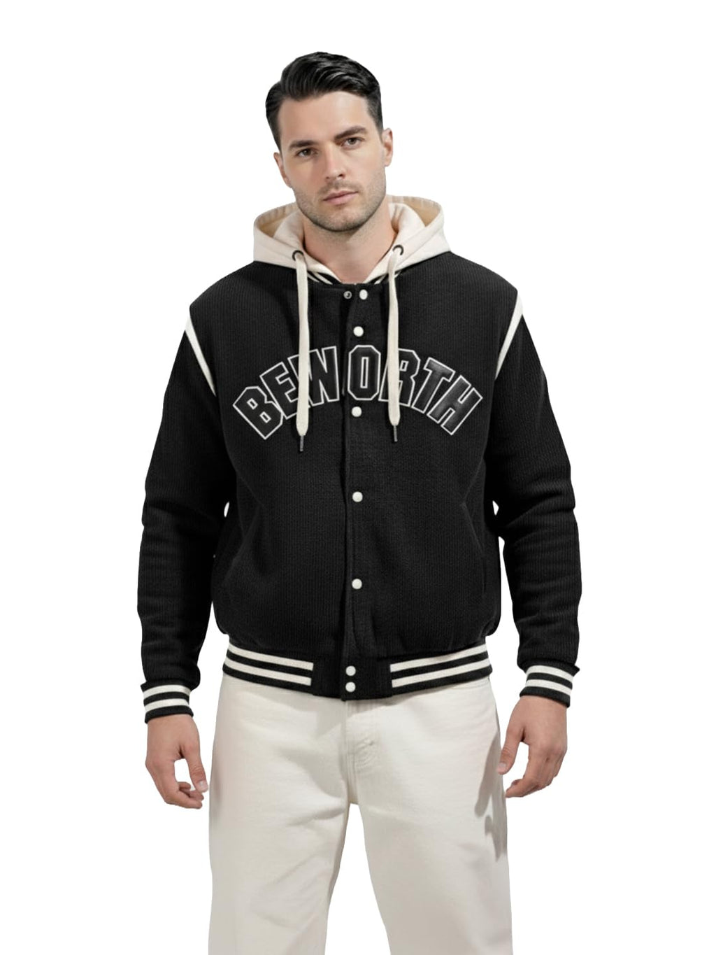 The Indian Garage Co Mens Regular Fit Long Sleeves Hooded Applique Hoodie