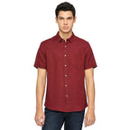 Pepe Jeans MenS Solid Regular Fit Shirt (Pm308260_Burgundy Red
