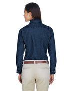 Ladies 65 oz Long-Sleeve Denim Shirt - DARK DENIM - S(D0102H7NV72)