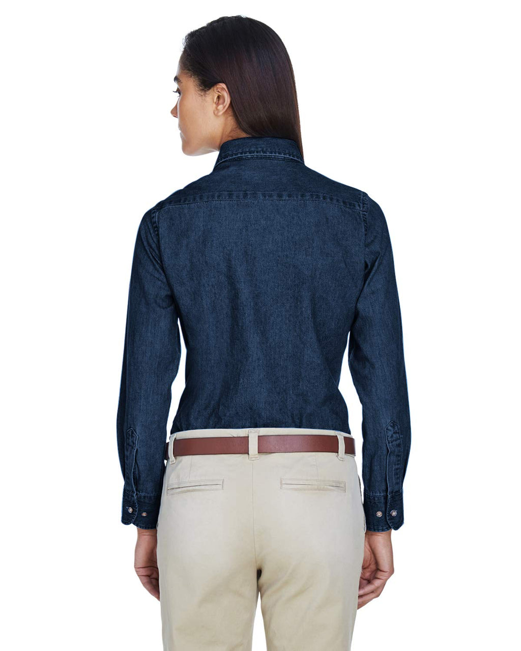 Ladies 65 oz Long-Sleeve Denim Shirt - DARK DENIM - S(D0102H7NVX8)