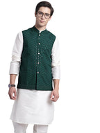 Jompers Mens Sequins And Embroidered Waistcoat