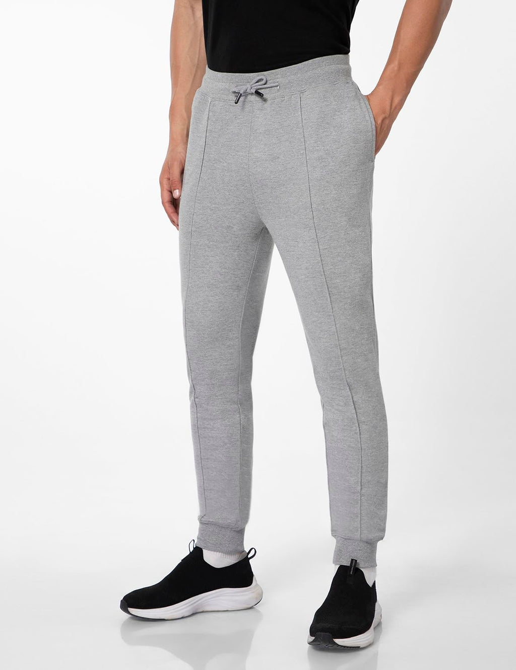 FYLTR Mens Casual Joggers with Pintuck Design - Elasticated Waist with Drawstring | Welt Back Pocket | Solid Color