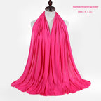 Harewom Head Scarf for Women Head Wrap Solid Long Lightweight Stretch Head Scarfs Headband for Winter Braid Wig Locs Deep Pink