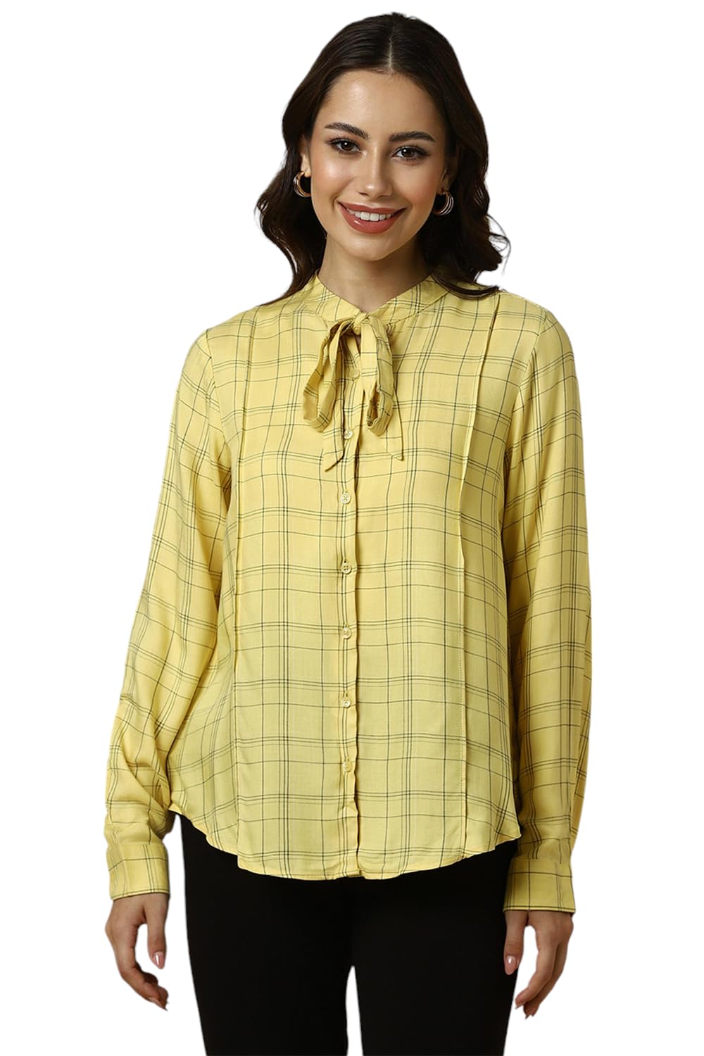 Allen Solly Women Formal Cotton Full Sleeve Stretch T-Shirt