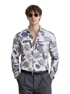 The Indian Garage Co Mens Slim Fit Printed Cutaway Collar Long Sleeves Party Shirt