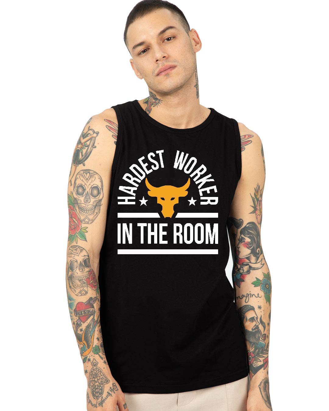 Veirdo Men's Cotton Regular Fit Sleeveless T-Shirt