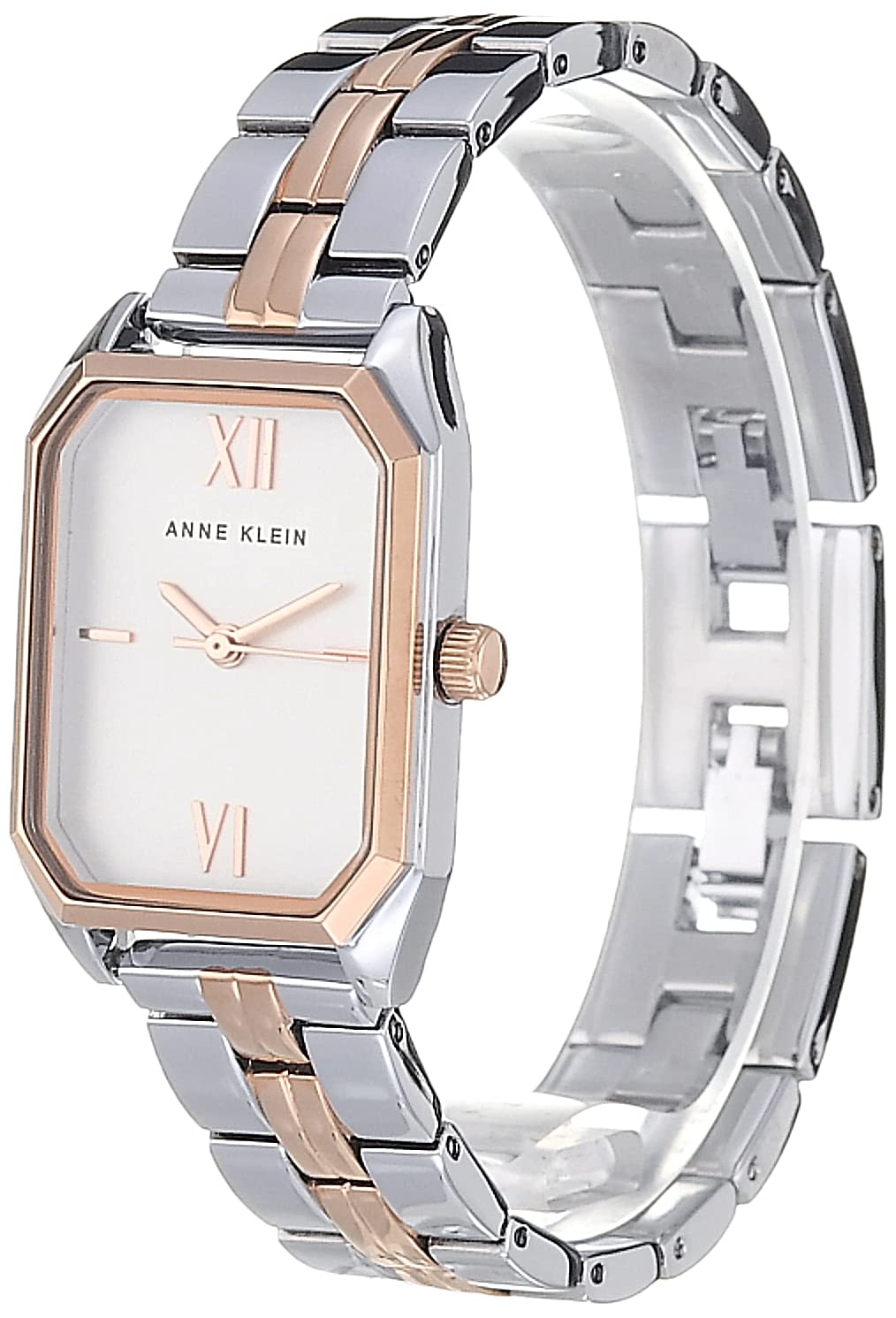 Anne Klein Women Japanese Quartz Dress Watch with Metal Strap, Silver, 14 (Model: AK/3775SVRT)