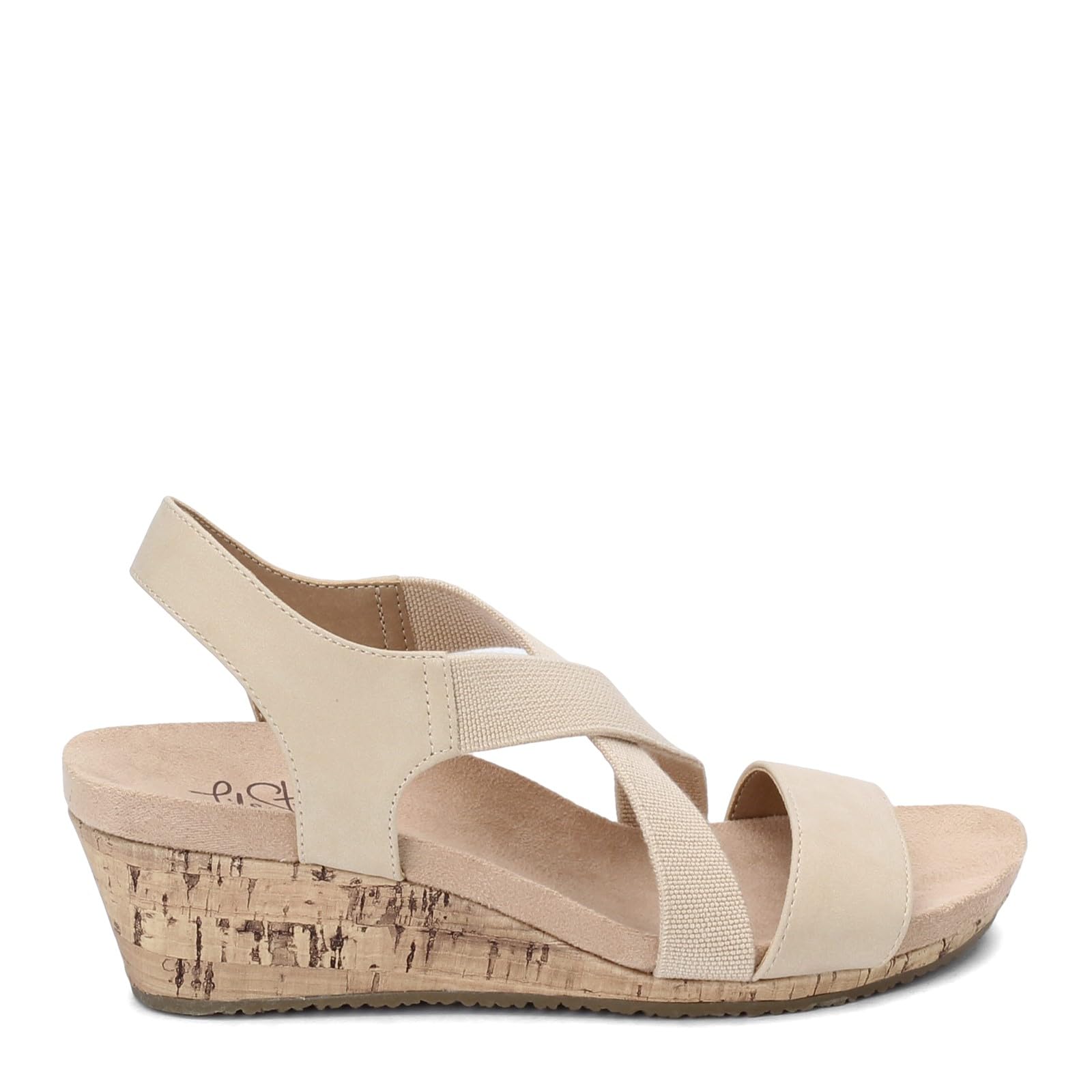 LifeStride Womens^Women's Mexico Wedge Sandal, Bone, 7 M US