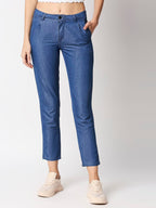High Star Blue Slim Fit Women Trouser