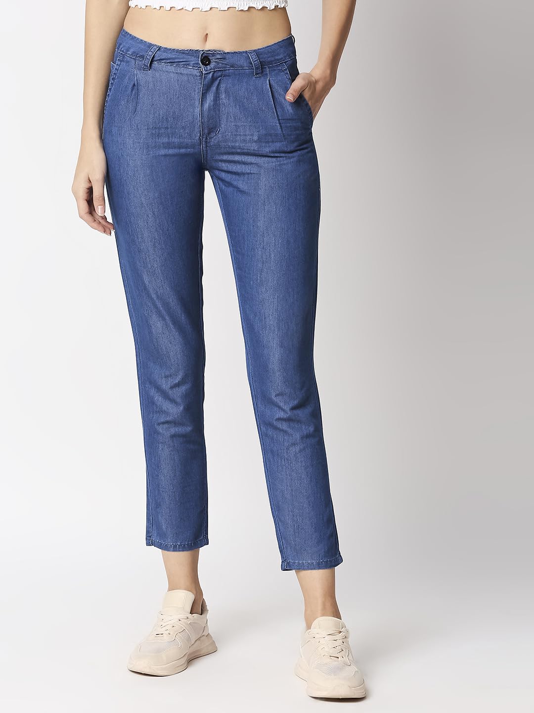 High Star Blue Slim Fit Women Trouser