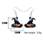 NEWEI Cute Acrylic Halloween Witch Pumpkin Earrings Big Long Dangle Drop For Women Festival Jewelry Gifts Charm