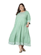 Stylum Plus Size Women Printed & Embroidered Rayon Anarkali Kurta (PISTADIONPLUS50_Pista, 5XL)