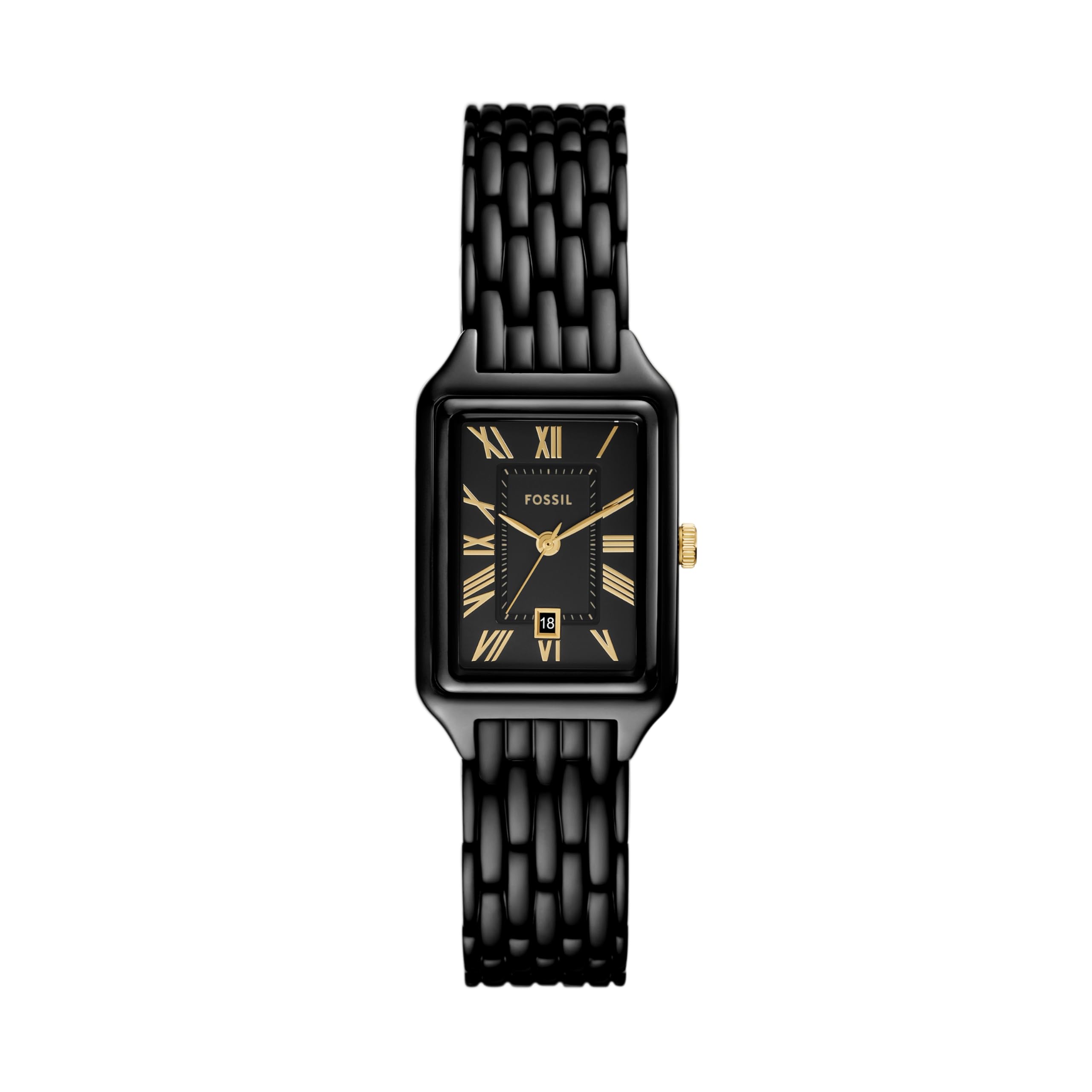 Fossil Women's Raquel Three-Hand Date Black Stainless Steel Watch