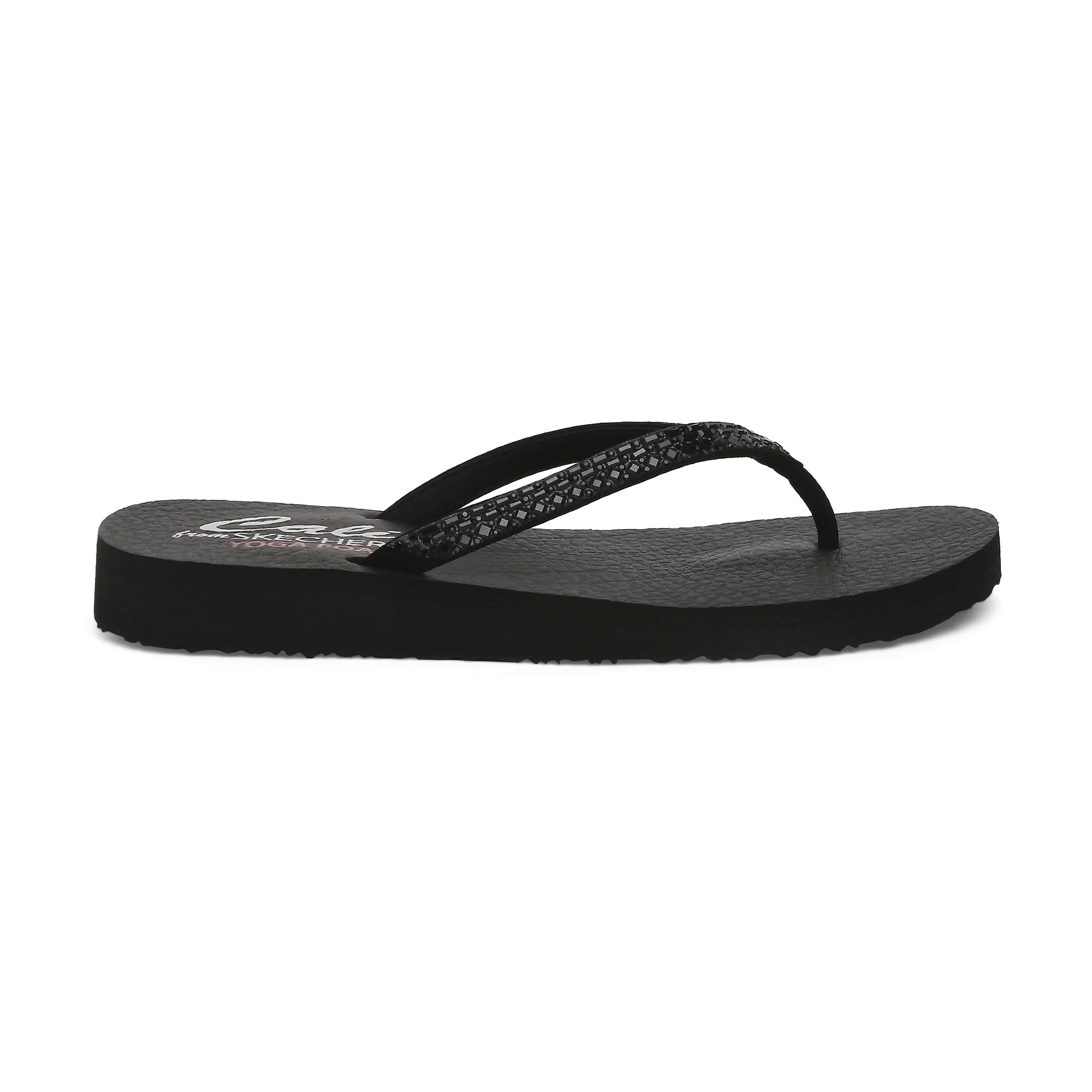 Skechers Women Meditation Shine Away Vegan Soft Smooth Nubuck Textured Sandals & Floaters