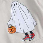 Baby Boy Halloween Pants Outfits Long Sleeve Shirts Pumpkin Sweatshirt Pants Infant Boys Fall Halloween Clothes Set (Light Grey)