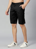 Thomas Scott Mens | 100% Cotton | Solid | Above Knee | Button Closure | Chino | Casual Shorts for Men Black