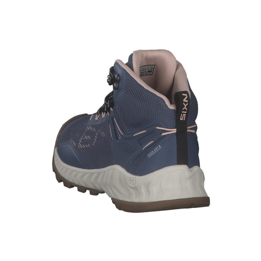 KEEN Women's NXIS Evo Mid Height Waterproof Fast Packing Hiking Boots, Vintage Indigo/Harbor Gray, 9