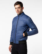 FYLTR Mens Lightweight Winter Puffer Jacket with Contrast Piping Detail - Stand Collar | Full Zipper | Side Pockets | Ribbed He
