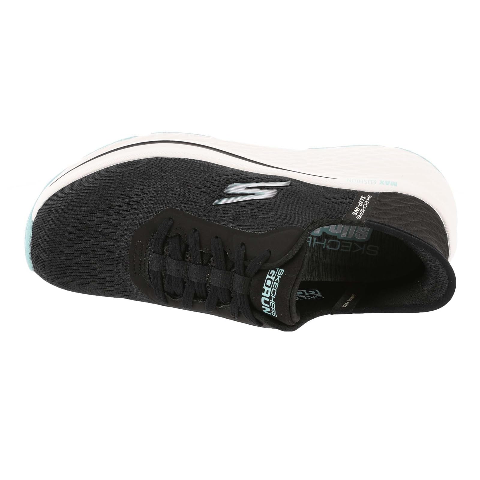 Skechers Women's Max Cushioning Elite 2.0 Vanish Hands Free Slip-Ins Sneaker, Black/Blue, 8.5