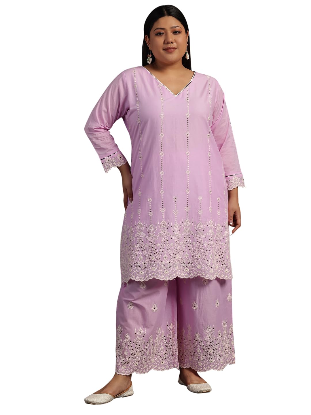 Libas Extra Love WomenS Cotton Co-Ords (15572_Lavender_3Xl)