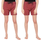 Lyra Pure Cotton Printed Night Shorts For Women (Pack Of 2)