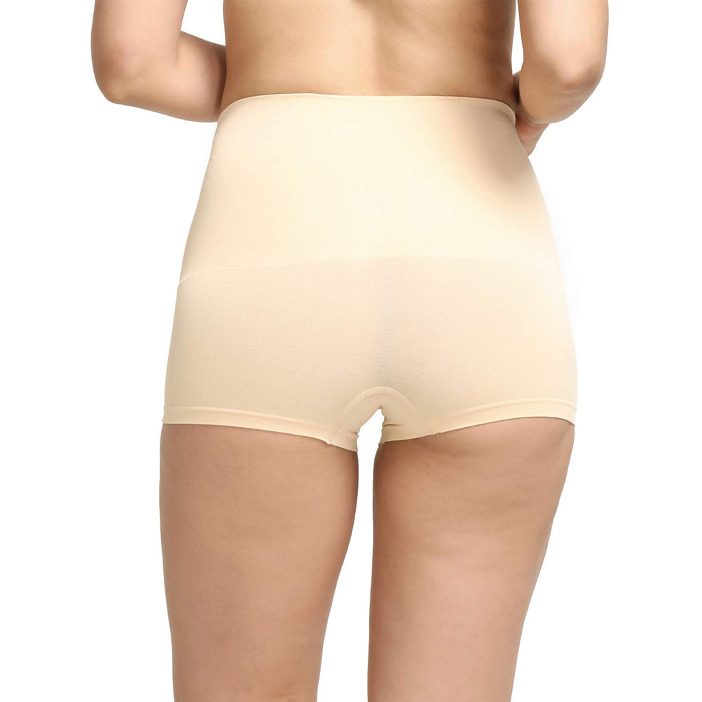 Zivame Tummy Control Midwaist Boyshort for Women - Skin