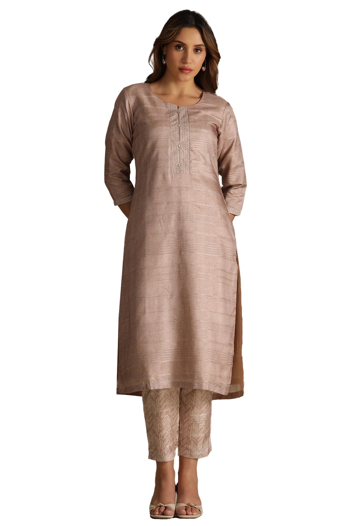 Soch Women Art Silk Striped Kurta Set with Sequins