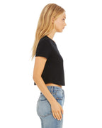 Ladies Flowy cropped T-Shirt - WHITE - S(D0102H7WZ1X)