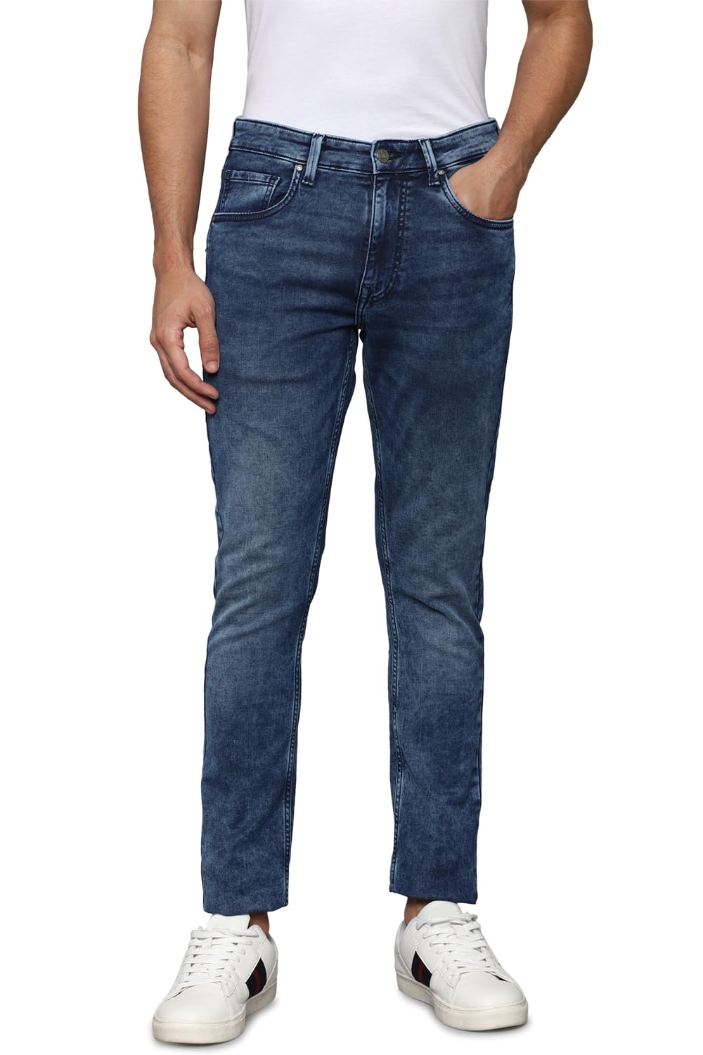 Louis Philippe MenS Super Skinny Mid Rise Jeans (Lrdncsspa78750_Navy, 36