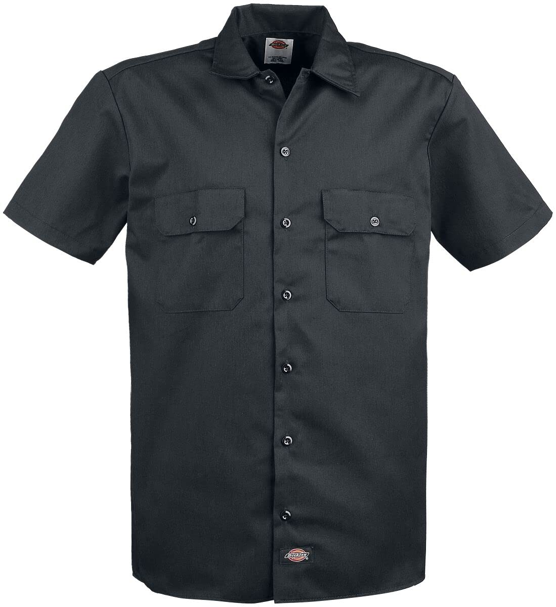 Unisex Short-Sleeve Work Shirt - BLAcK - S(D0102H7MFD6)