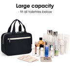 Narwey Toiletry Bag Women Large Makeup Bag Organizer Travel Cosmetic Bag for Toiletries Essentials Accessories (Black)