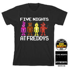 Five Nights At Freddys characters Boys Youth T-shirt Licensed (Small)