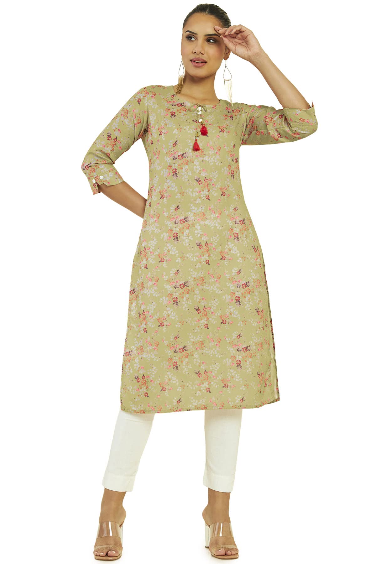 Soch Women Linen Printed Kurta