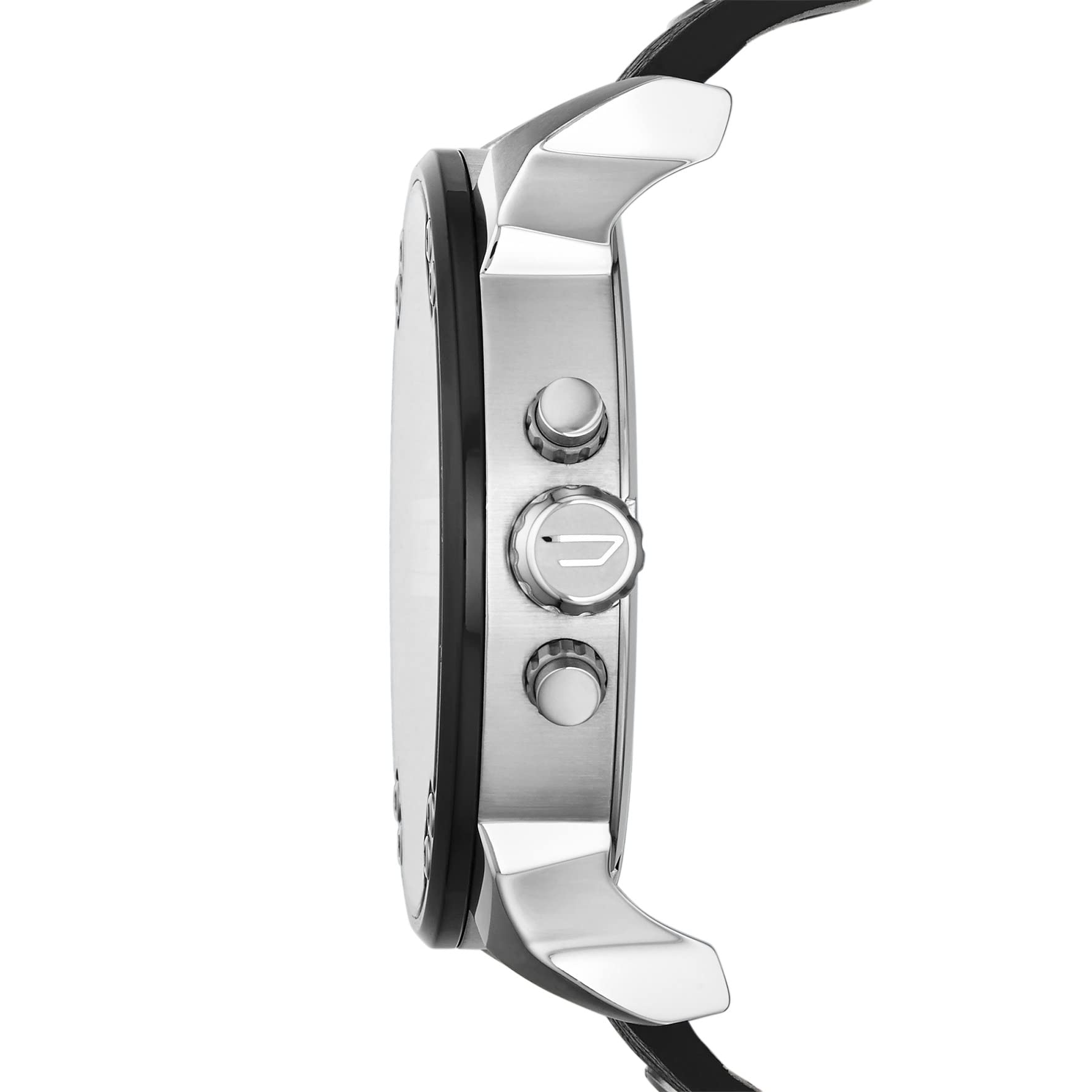 Diesel Mr. Daddy 2.0 Stainless Steel and Leather Chronograph Men's Watch, Color: Black/Silver (Model: DZ7313)