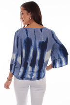 TIE DYE TIE FRONT BLOUSE
