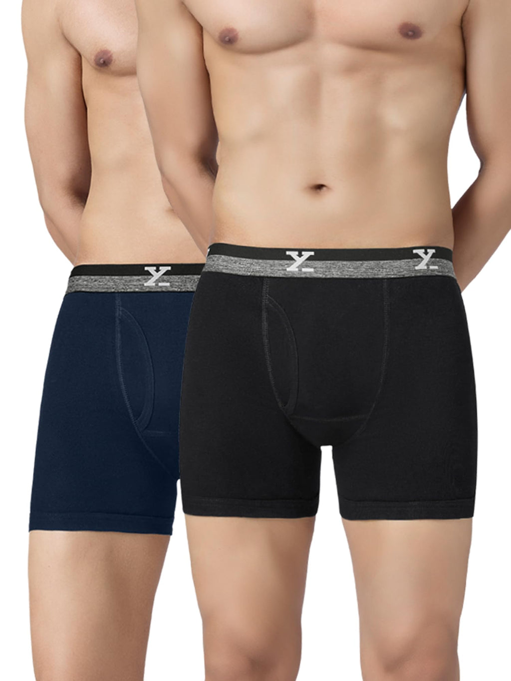 XYXX Mens Nova Cotton Boxer Brief for Men Pack of 2 |Regular Fit with intellifresh No-Marks Waistband | Solid Underwear for Men