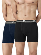 XYXX Mens Nova Cotton Boxer Brief for Men Pack of 2 |Regular Fit with intellifresh No-Marks Waistband | Solid Underwear for Men