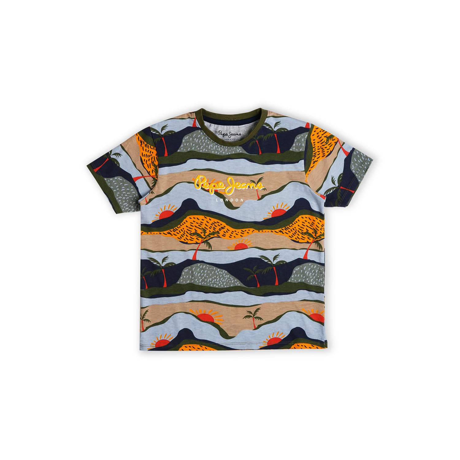 Pepe Jeans BoyS Regular Fit T-Shirt (Pb503875_Military Green_Multi