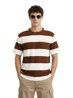 The Indian Garage Co Mens Relaxed Fit Badges Half Sleeves Crew Neck Sweater