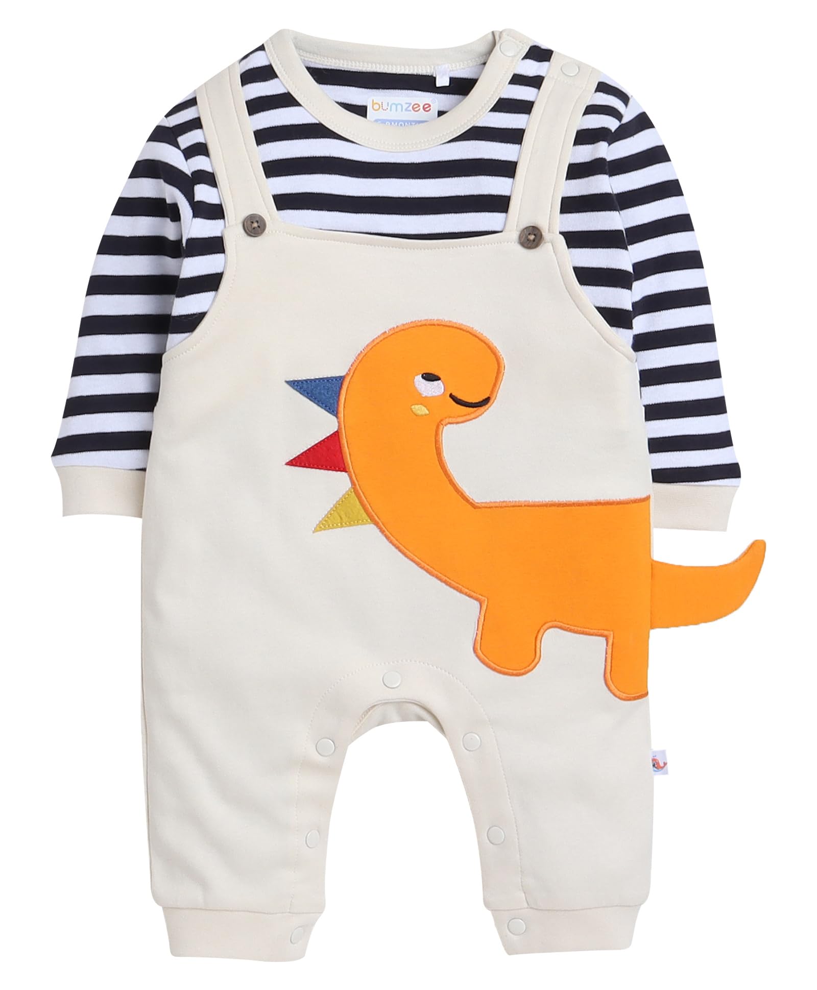 BUMZEE Beige &avy Boys Full Sleeves Fashion Trendy Sleepsuit Age - 6-9 Months (Peb8556D-bge.NBL)