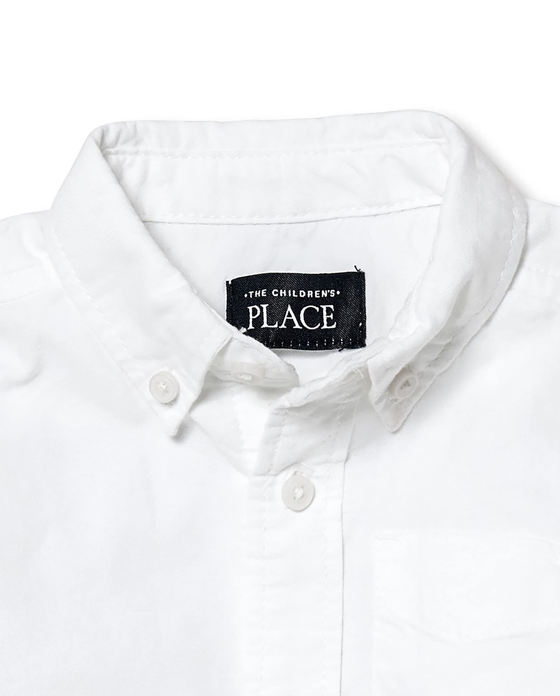 The childrens Place Baby Boys and Toddler Boys Short Sleeve Oxford Button Down Shirt, White, 3T