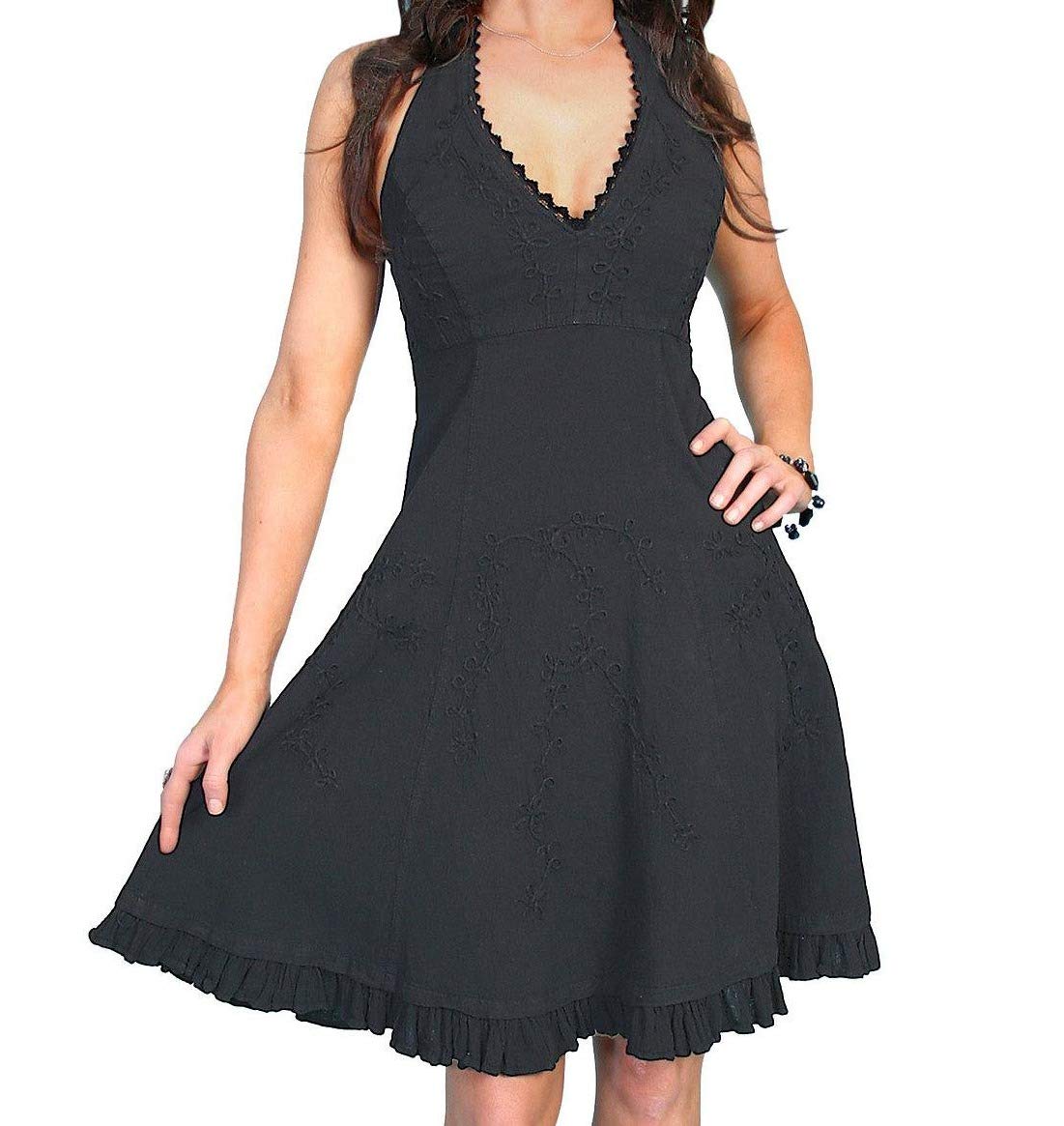 Scully Womens Peruvian Cotton Halter Top Dress Black X-Large-New Condition