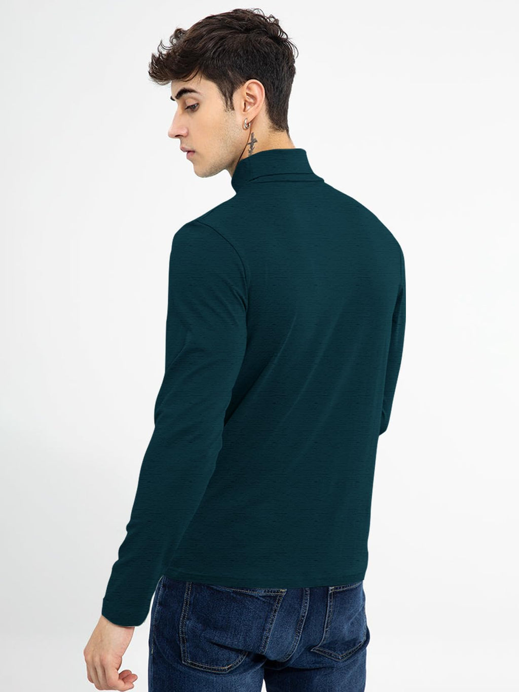 Noble Monk Mens Round Neck Printed T-Shirt |Drop Shoulder Oversized Tshirt | Loose Fit Tshirt For Men Teal Melange
