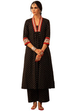 ANNI DESIGNER Womens Rayon Blend Floral Regular Kurta with Pant (Karidos Orange_Black