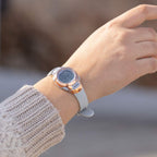 Armitron Sport Women's 45/7012PBL Rose Gold-Tone Accented Digital Chronograph Powder Blue Resin Strap Watch