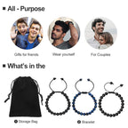 Dad Christmas Gifts Mens,Women Bracelet, Natural Black Lava Rock Stone Anxiety, Adjustable Aromatherapy Essential Oil Diffuser H