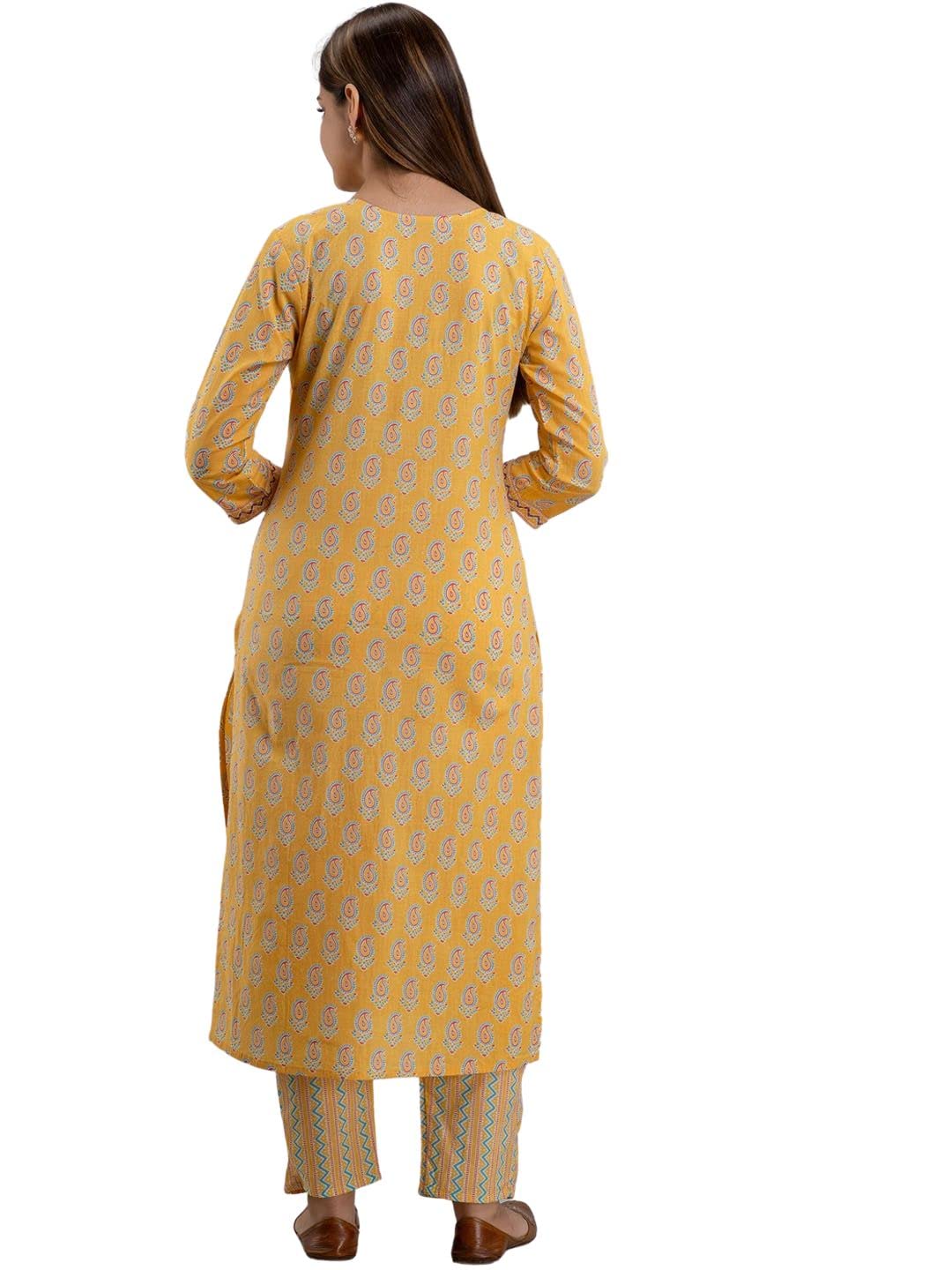 Rytras Women'S Rayon Printed Straight Kurti With Palazzos And Dupatta Set