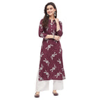 Tissu Women'S Rayon Maroon & White Printed Kurta With Palazzo (Tis-630_Maroon_Xxl)